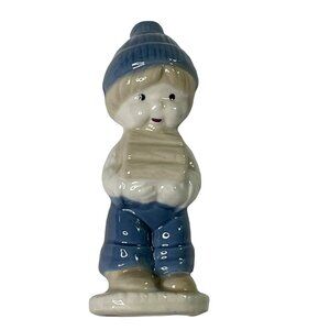 Vintage Figurine Country Boy Gathering Wood Figurine Hand Painted Porcelain u